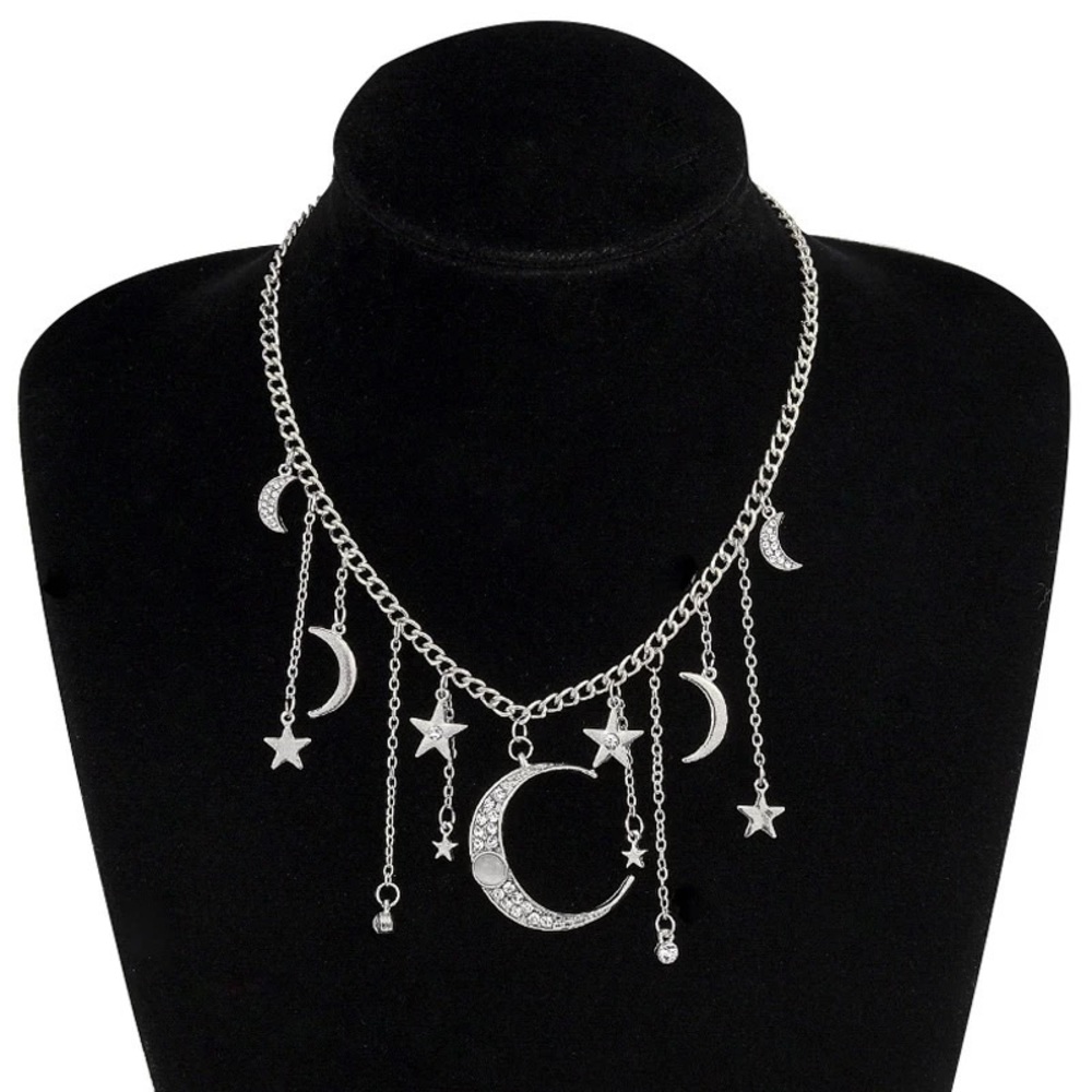 Bohemian Moon & Stars Crystal Necklace - Picture 10 of 16
